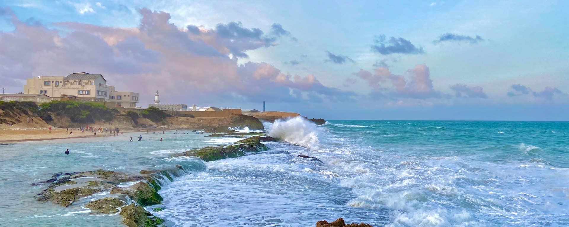 A beautiful beach and blue sky at Muqdisho, Somalia