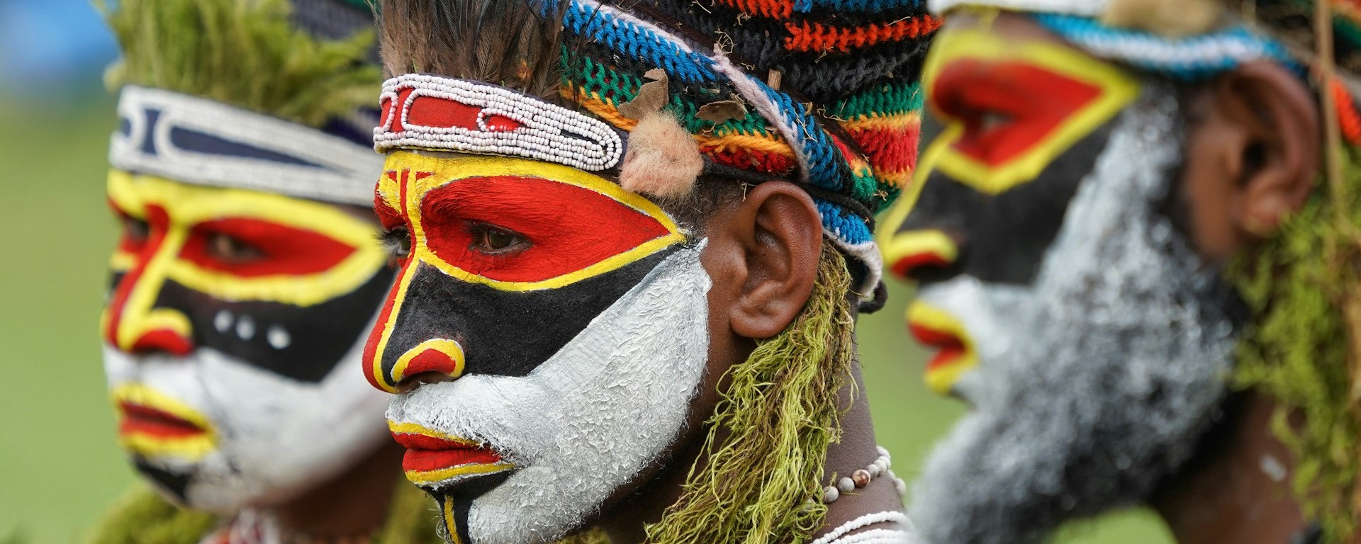 Performers in a 'Sing Sing' tribal dance event in Papua New Guinea