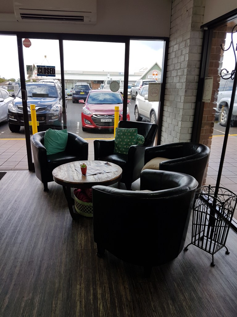 Seats inside of a car hire company