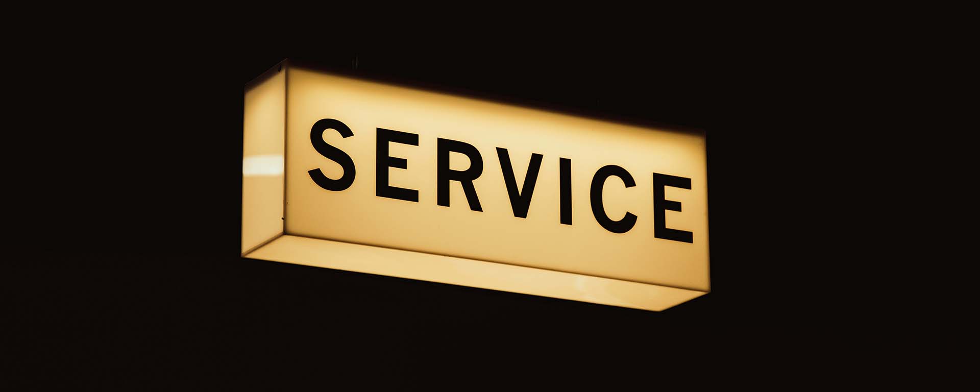 Sign saying: service