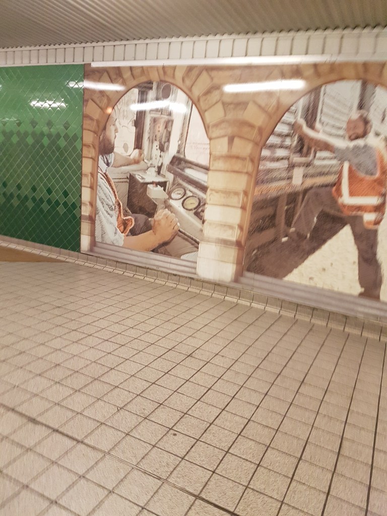 Mural at Central Station of workers