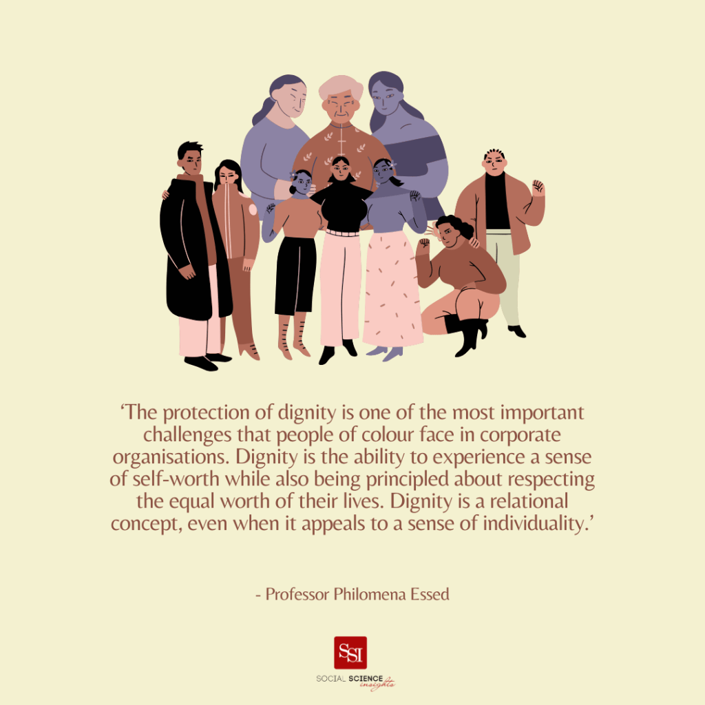 Infographic showing people of colour linking arms, standing, kneeling, and holding up their first