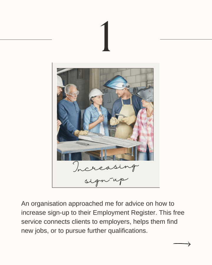 A group of white people wearing boiler helmets, hard hats, and goggles stand at a workbench